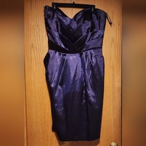 Ashley Stewart Purple Sheath Strapless Dress